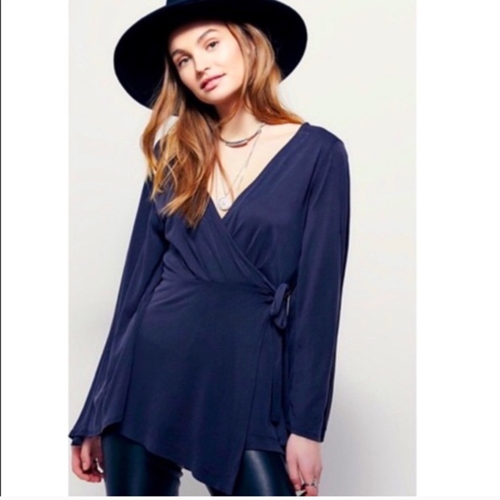 Free People Grey Blouse